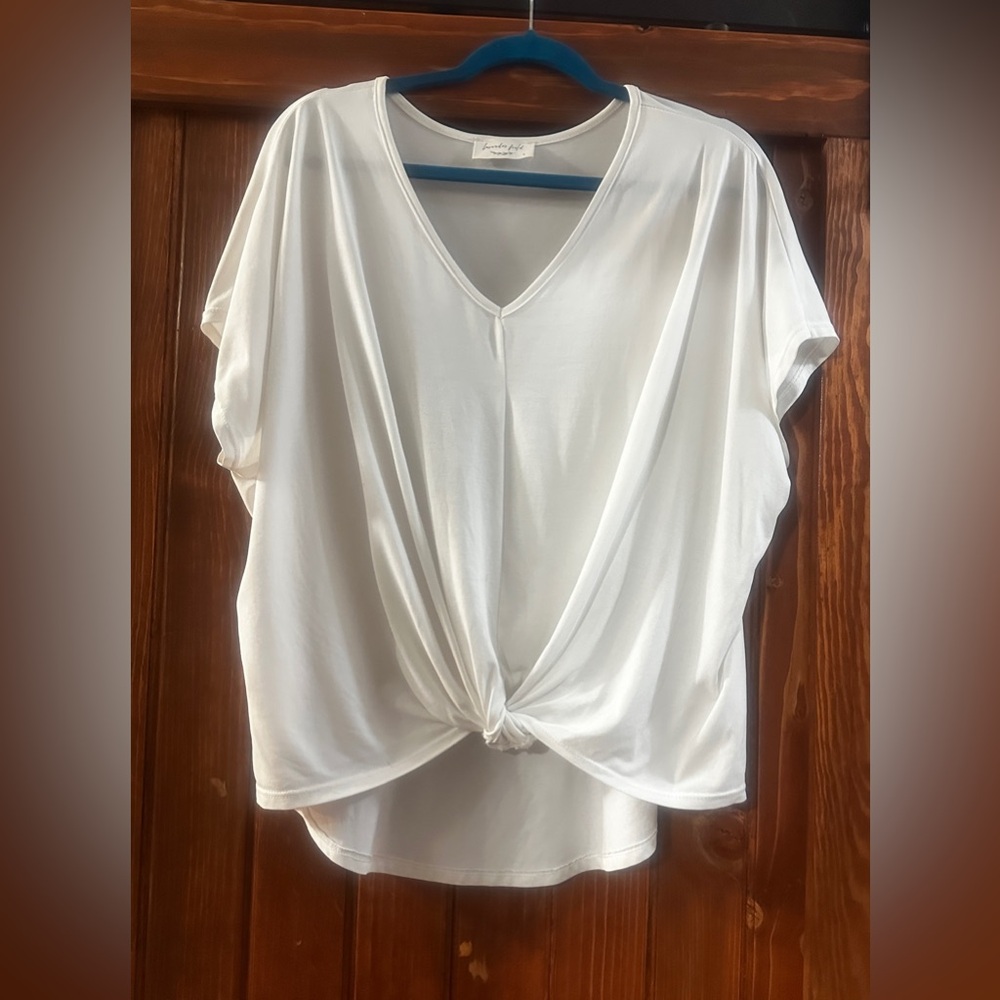 Lavender Fields V-Neck Twist Blouse